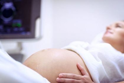 Woman getting ultrasound
